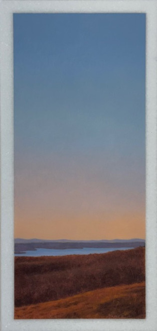 "Faraway Lake" - 12" x 6" Oil and Cold Wax on Marble