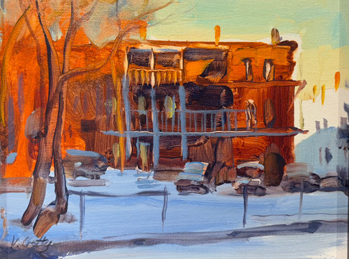 "Behind Franks Liquor Store" - 8" x 10" Oil on Canvas
