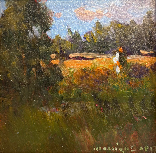 "Afternoon Stroll" - 5" x 5" Oil on Masonite