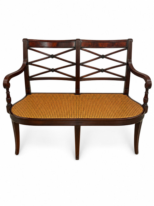 Mahogany Regency Settee crafted by Theodore Alexander