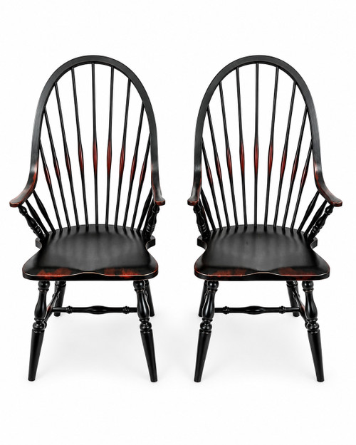 (2) Sack-Back and (4) Bow-Back Windsor Dining Chairs (complete set of 6)