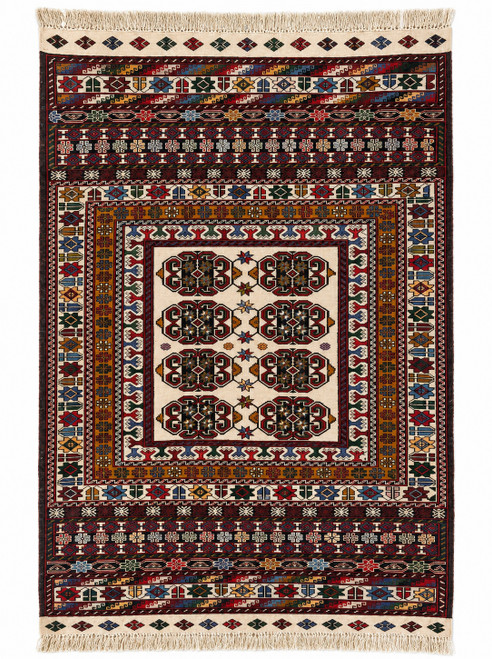 (3X4.5) Hand-Knotted Wool Antique Torkaman Rug