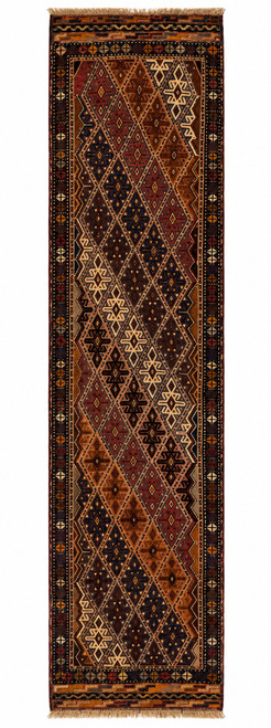 (2X8) Hand-Knotted Wool Antique Qashqai Rug