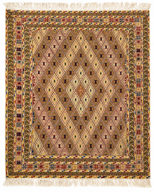 4.75'X6.75') Hand-Woven Antique Afghan Tribal Mashwani Wool Rug