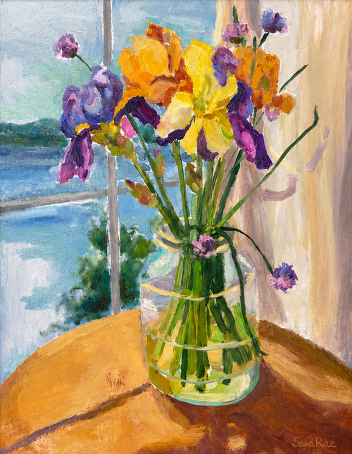 "Irises by the Lake" - 18" x 14" Oil on Linen