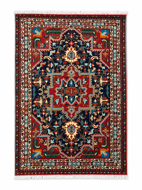 (3X5) Vintage 3x5 Heriz Wool & Silk Rug