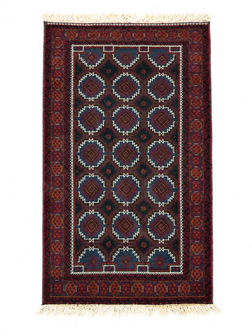 (3.5X6) Hand-Knotted Wool Ersari Turkmen Carpet