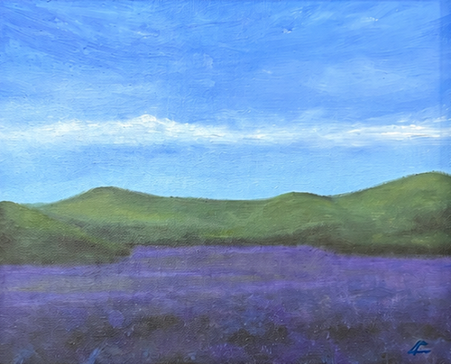 "Lavender Fields in Southern France" - 9" x 12" Oil on Canvas Board