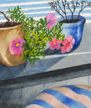 "Winter Petunias" - 11" x 12" Color Pencil