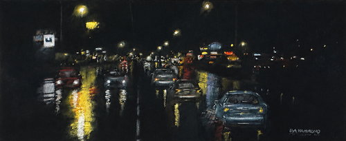 "Dark and Stormy Night" - 32" x 17" Pastel on Paper