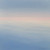 Small square oil painting of a soft pink and periwinkle blue horizon blurred in a misty sky by Grace Cooper.