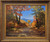 "An original oil painting by Byron Carr titled Path of Discovery, showing a dirt mountain path lined with vibrant autumn trees leading to a distant blue mountain view.