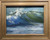 "Jewel Sea" original 9x12 seascape pastel painting by Sandra Kavanaugh showing a wide rolling wave with a deep green barrel on the right and crashing white foam on the left