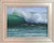 "Sea Splash" original 9x12 seascape pastel painting by Sandra Kavanaugh showing an emerald green curling wave crashing with a massive plume of white foam spray
