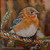 "Female Eastern Bluebird" - 6" x 6" Oil on Canvas
