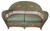 Vintage Victorian-Style Wicker Settee, Armchair, and Ottoman Lounge Set