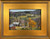 Sara Rae art, View from Pomfret VT, original oil landscape, Vermont autumn canvas, orange maple tree artwork, red barn painting, miniature format fine art, rural hill fine art, luxury home wall decor, contemporary impressionism