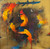 A square mixed-media canvas painting by Amol Pawar depicting a stylized, golden-toned woman holding a black bird against a metallic gold background, with a crescent moon.
