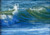 "Original 9x12 horizontal marine pastel on paper painting titled Jade Reflections II by Sandra Kavanaugh, depicting a rolling translucent jade green ocean wave peaking under soft sunlight."