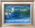 "Original 9x12 horizontal marine pastel on paper painting titled Jade Reflections II by Sandra Kavanaugh, depicting a rolling translucent jade green ocean wave peaking under soft sunlight."