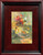 "Original 4x6 miniature vertical oil on aluminum painting titled Imagination by Monique Sakellarios, featuring highly textured mint green, coral pink, and golden yellow impasto with carved sgraffito lines."