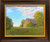 "Original 14x18 horizontal oil on canvas landscape painting titled First Light on the Barn by Jeanne Pierce, depicting an old rustic barn in an open field illuminated by soft morning lig