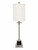 Contemporary Neoclassical Brushed Nickel and Leather Buffet Lamp