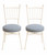 Vintage Mid-Century Solid Wrought Iron Fan-Back Chairs (Matched Pair)