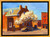 Impressionist urban oil painting of a blooming white tree by an orange brick building under a blue sky by Vincent Crotty.