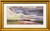 Wide horizontal panoramic impressionist oil painting of a purple river winding through a green marsh under a gray and pink twilight sky by Dan Harkins