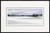 Wide horizontal panoramic watercolor painting of a small pine-covered island sitting in a frozen white lake under a gray winter sky by Mike Driscoll