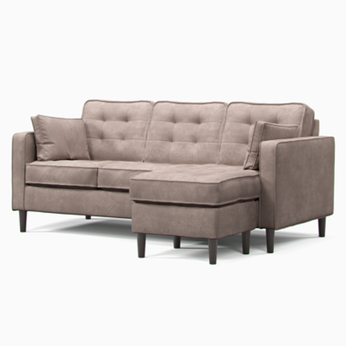 Eden Pewter beige l shaped reversible corner sofa 3 seater fabric living room curved sofa cheap