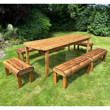 The Knights Wooden Ten Seater Rectangular Table Set