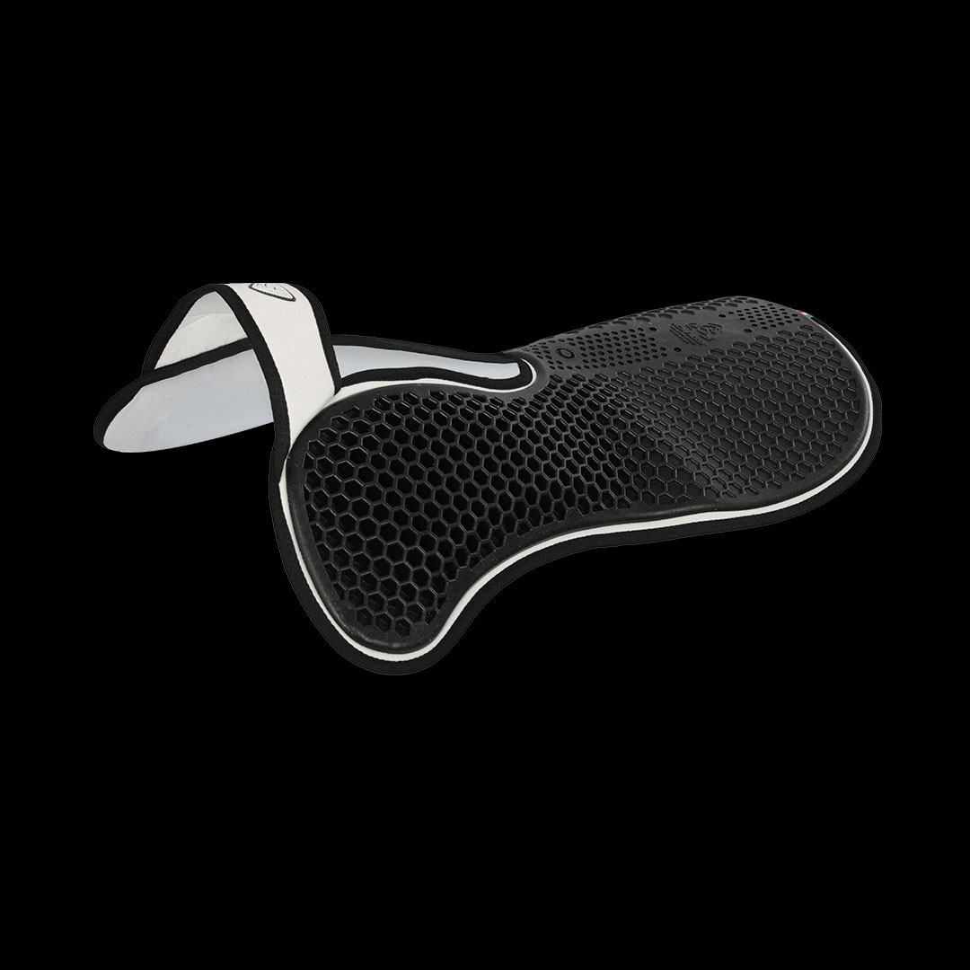 SALVAGARRESE FREE HEXA GEL 1/2 PAD Con Alzata Anteriore In Micropile Per Cavalli - Nero