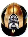 IN STOCK: KEP - CROMO 2.0 HELMET - BLACK POLISH/CRYSTALS/ GOLDEN SNAKE