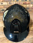 IN STOCK SIZE L!! KEP - CROMO 2.0 HELMET - POLISH BLACK - BLACK SUEDE NUANCED GOLD CRYSTALS