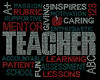 TEACHER Words Mentor School Rhinestone transfer iron on