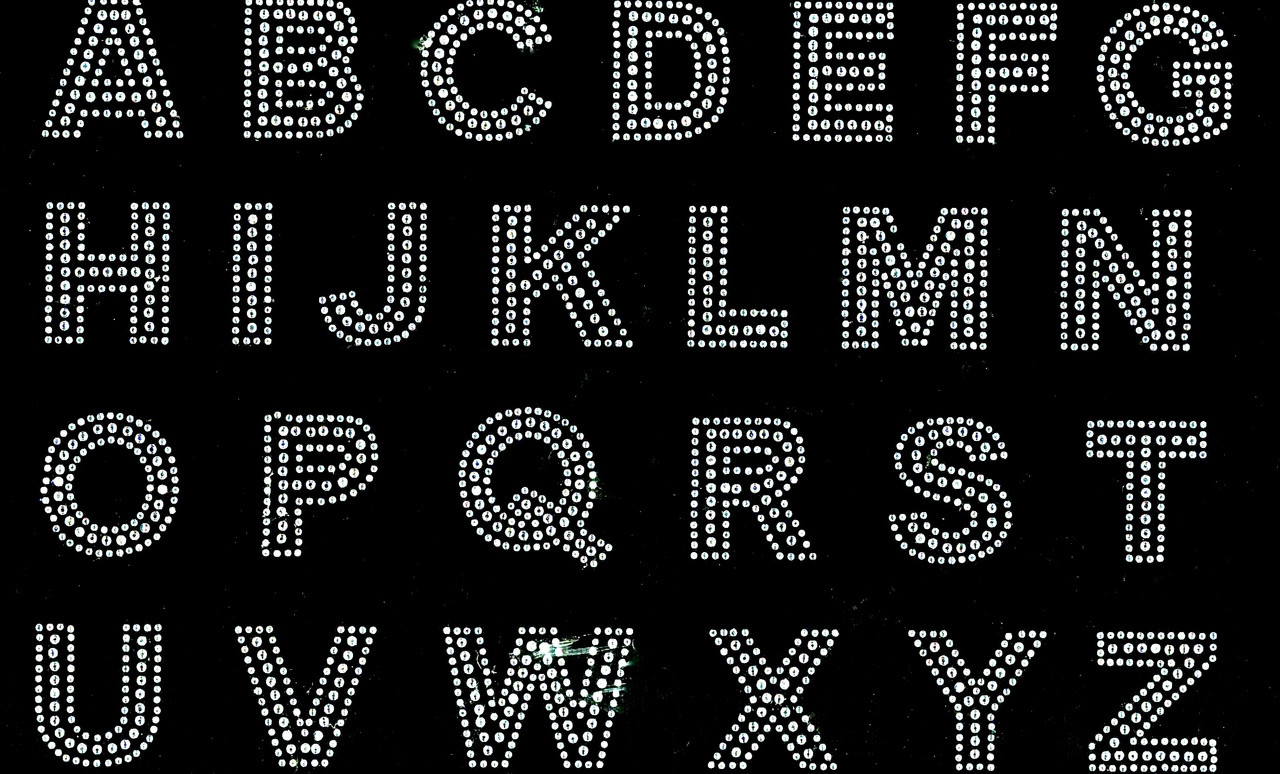 Iron-On Rhinestone Letters | Rhinestone Letters | Rhinestone Transfers ...