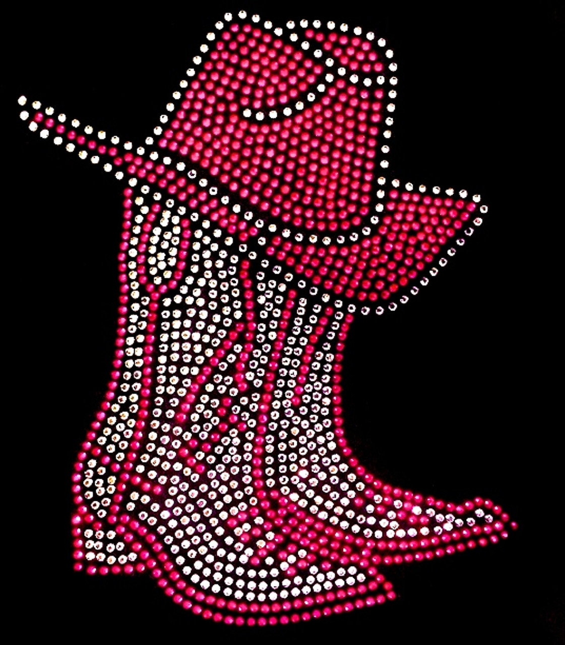 USA Cowboy Boots Rhinestone Transfer Iron On - Texas Rhinestone