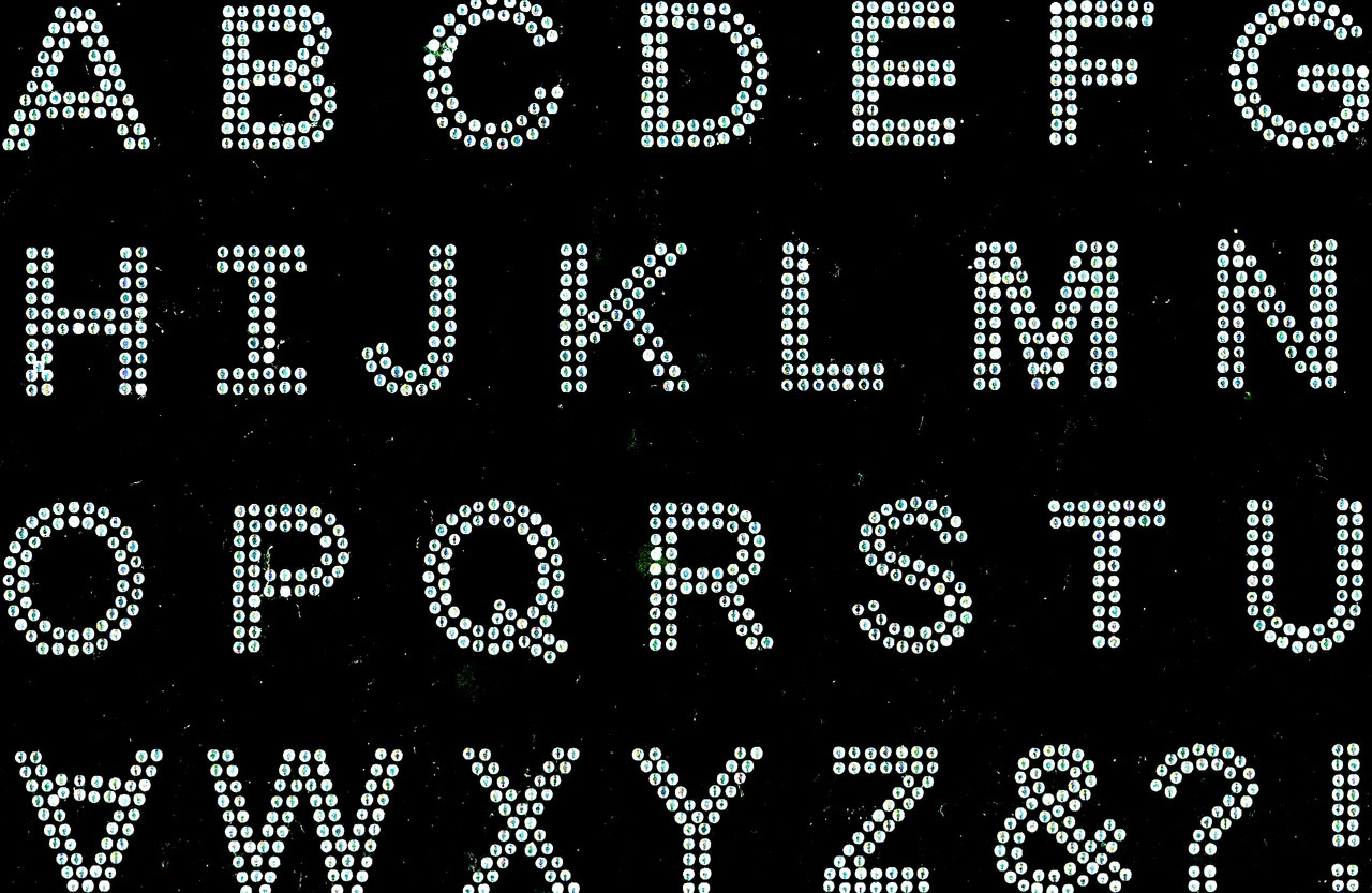 Athletic Alphabet Iron on Rhinestone Transfer