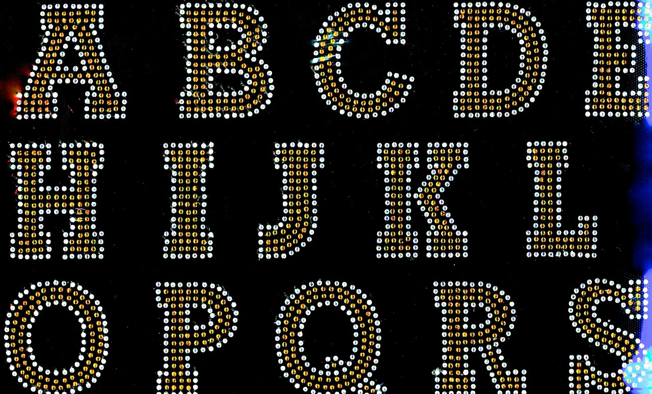 2.5 BOLD Letter Alphabet Roman Font (clear & Red 26 letters) Rhinestone  Transfer
