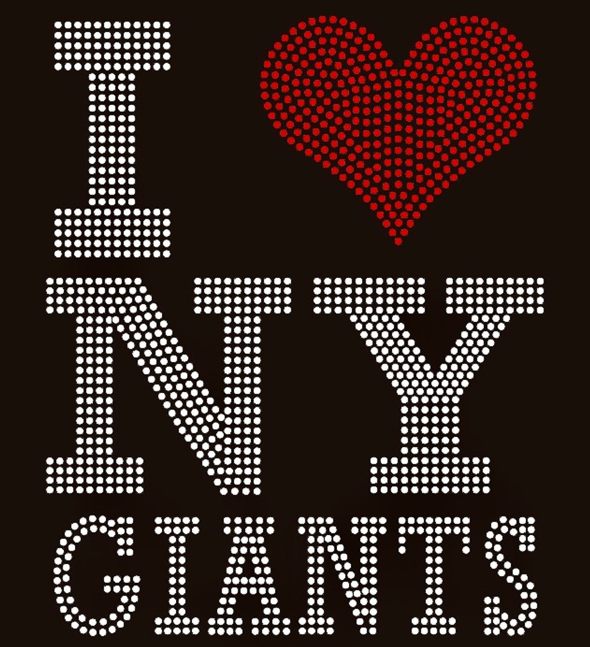 I Love NY Giants - Custom Order Super Bowl Rhinestone transfer - Texas  Rhinestone