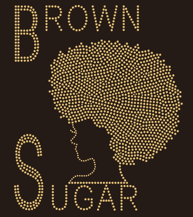 Brown Sugar Afro Girl Rhinestone Transfer - Texas Rhinestone