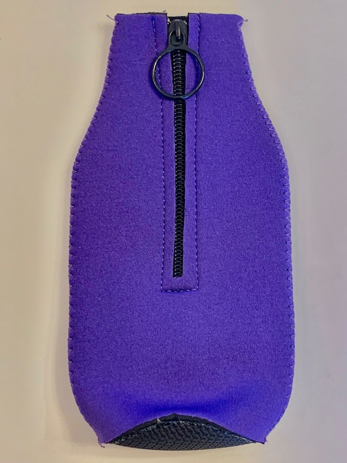 Zipper Beer Bottle Koozie (Purple) Texas Rhinestone