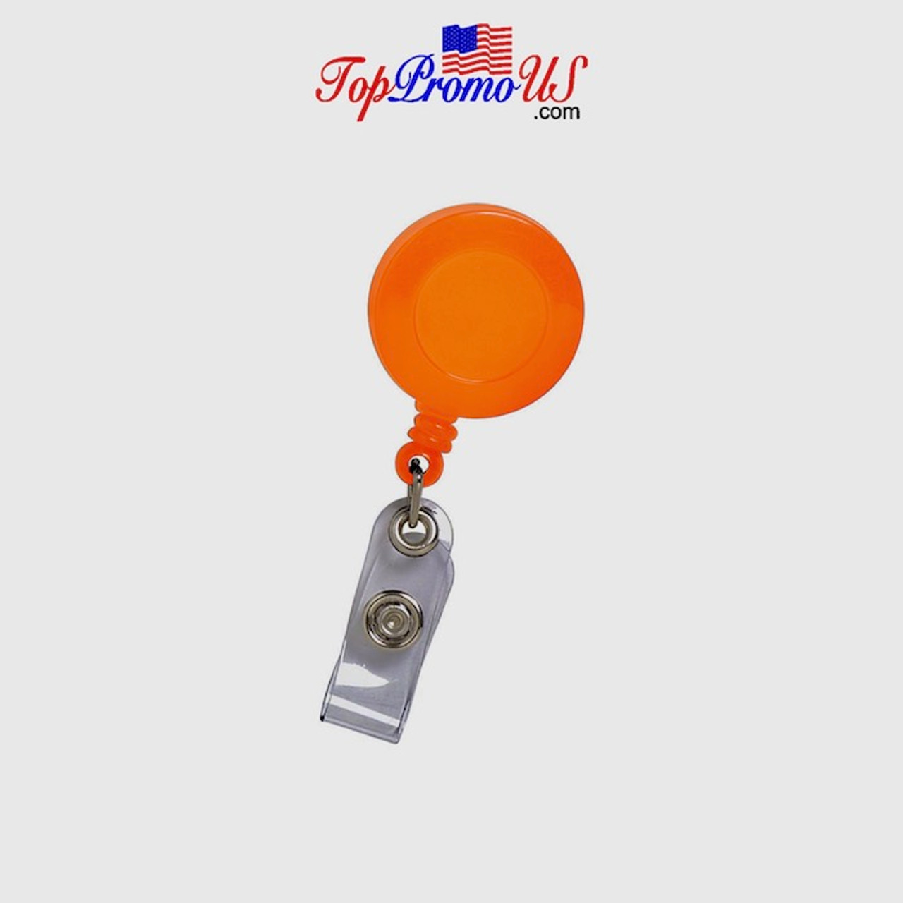 Retractable ID Badge Reel Holder (Orange)