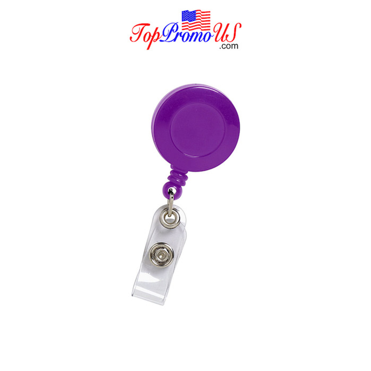 Retractable ID Badge Reel Holder (Purple)