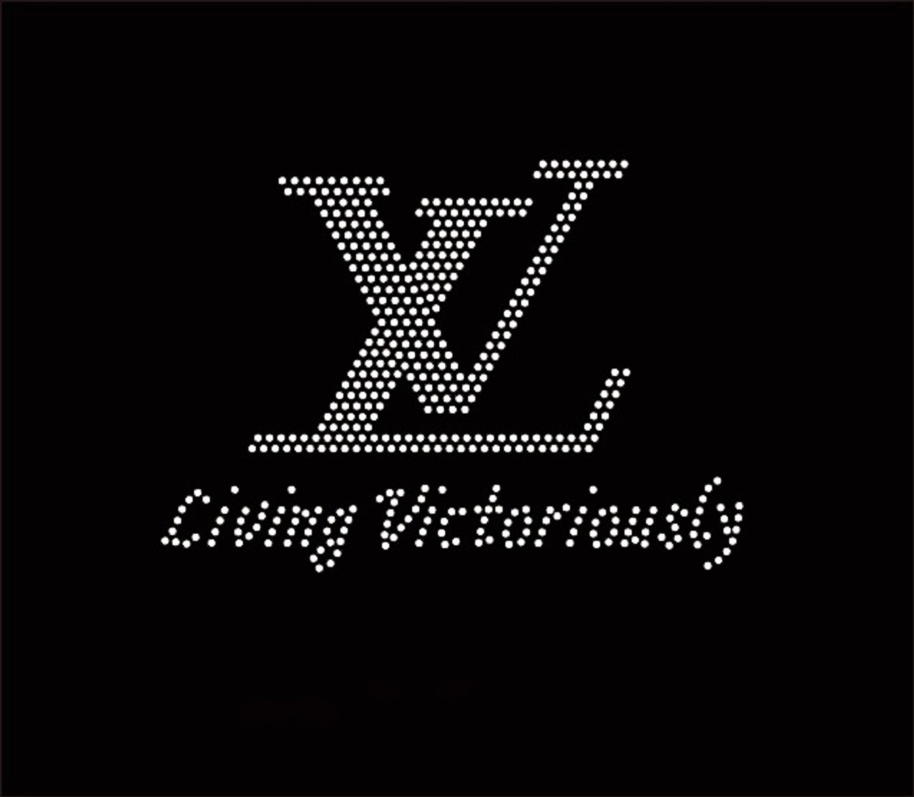 Living Victoriously LV (small 5.6x4) - Rhinestone Transfer - Texas  Rhinestone