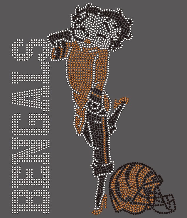 BENGALS Betty Boop Football - Sports Rhinestone transfer - Texas Rhinestone