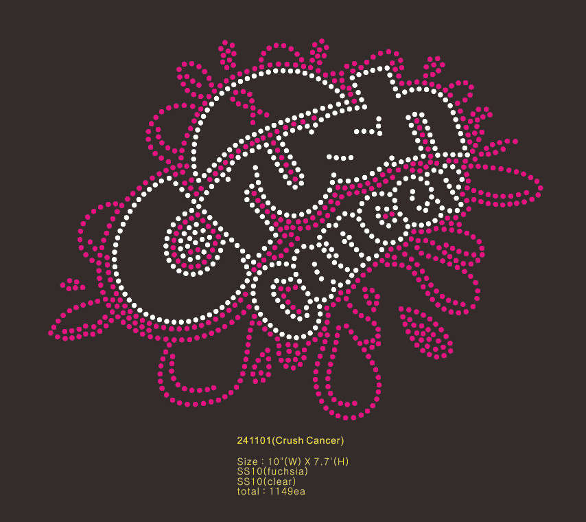 Crush Cancer Ribbon Awareness - custom rhinestone transfer - Texas ...