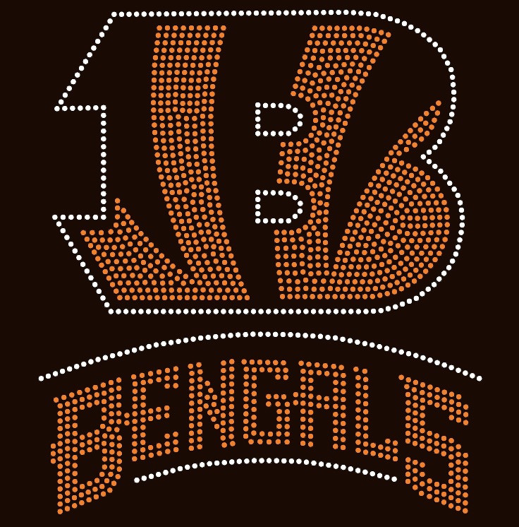BENGALS B Football - Sports Rhinestone Transfer - Texas Rhinestone